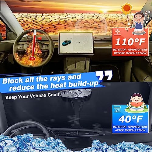 Canvcle Windshield Sun Shade for Kia Sorento 2021-2025 2026 Accessories Thicken - Image 2