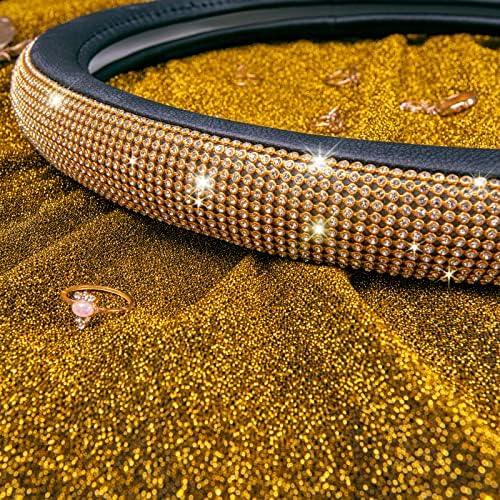 CAR Pass Rhinestones Diamond Bling Steering Wheel Cover, Universal Fit - Image 2