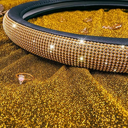 CAR Pass Rhinestones Diamond Bling Steering Wheel Cover, Universal Fit - Image 2