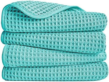 POLYTE 430 GSM Poly Blend Microfiber Quick Dry Waffle Hand Towel, 16x30 in by Polyte