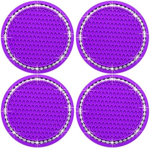 4PCS Bling Cup Holder Coaster, 2.75 Inch Auto Car Cup Holder Insert Coasters by MEAJOO