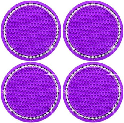 4PCS Bling Cup Holder Coaster, 2.75 Inch Auto Car Cup Holder Insert Coasters by MEAJOO
