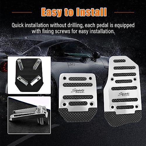 Ziciner 3PCS Non-Slip Car Pedal Pads, Manual Gearbox Gas Pedal Brake Pedal Cover - Image 5