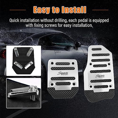 Ziciner 3PCS Non-Slip Car Pedal Pads, Manual Gearbox Gas Pedal Brake Pedal Cover - Image 5