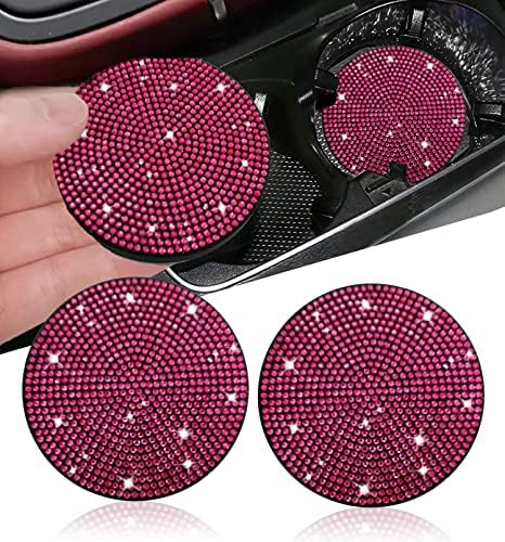 NBTEPEM 2pcs Bling Car Cup Holder Coaster, 2.75 inch Anti-Slip Shockproof by NBTEPEM