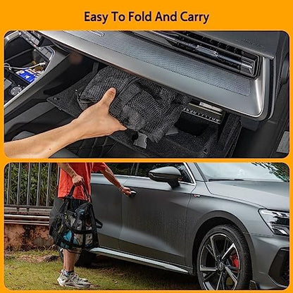 Car Ceiling Cargo Net with 3 Pockets, 35.4"x23.6" Car Overhead Storage Mesh - Image 6