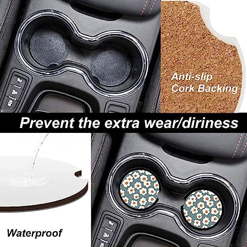 Absorbent Car Cupholder Coaster 2 Pack, Cute Car Coasters - Image 4