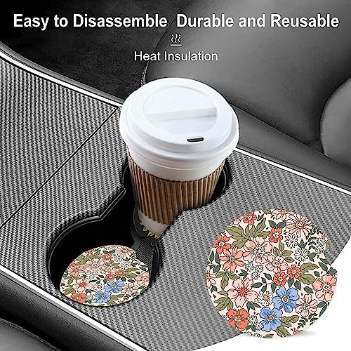 Absorbent Car Cupholder Coaster 2 Pack, Cute Car Coasters - Image 3