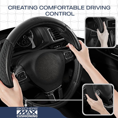 Skechers Steering Wheel Cover, Max Cushioning Leather Steering Wheel Cover - Image 5