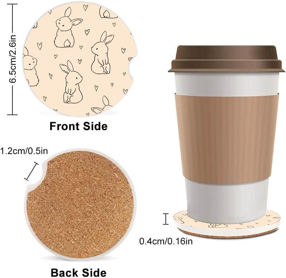 Absorbent Car Cupholder Coaster 2 Pack, Cute Car Coasters - Image 2