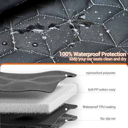 Meginc Dog Car Seat Cover for Back Seat, Waterproof Non-Slip Bench Protector - Image 4