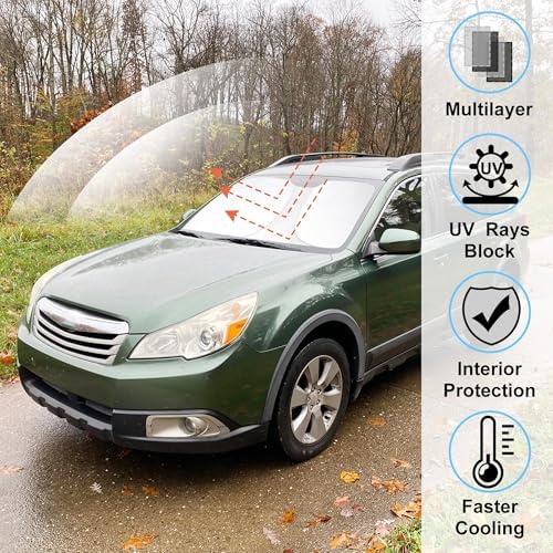 Windshield Sun Shade for 2010-2013 2014 Subaru Outback Wagon - Image 2