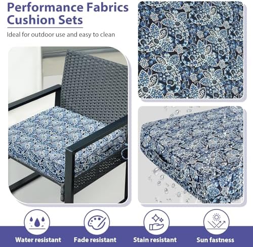IPYNBAP Outdoor Chair Cushions Set of 4 -Waterproof Outdoor Seat Cushions - Image 3
