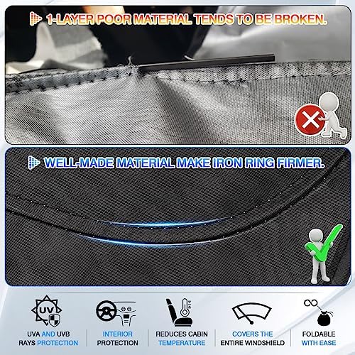 Canvcle Windshield Sun Shade for 2025-2026 Nissan Murano Accessories Thicken - Image 4