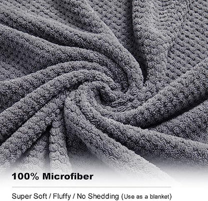 8-Piece Gray Bath Towel Set, 2 Extra Large Bath Towel Sheets, 2 Hand Towels and - Image 3