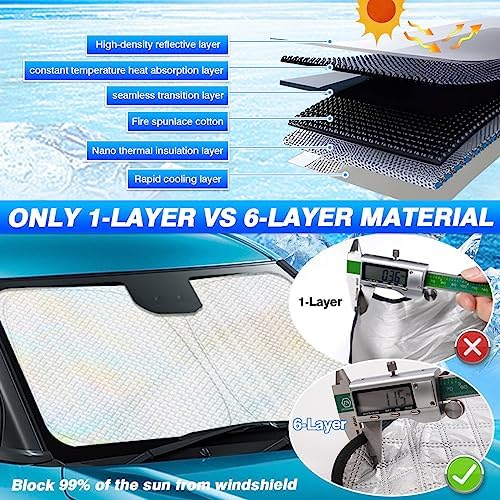 Canvcle Windshield Sun Shade for 2022-2025 2026 GMC Hummer EV Accessories - Image 3
