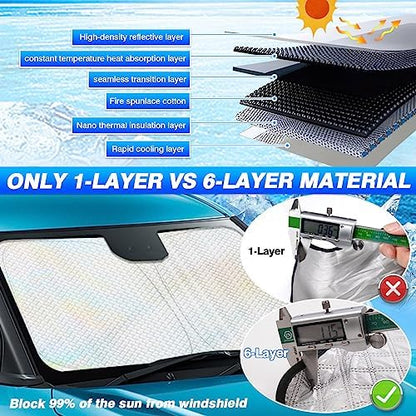 Canvcle Windshield Sun Shade for 2022-2025 2026 GMC Hummer EV Accessories - Image 3