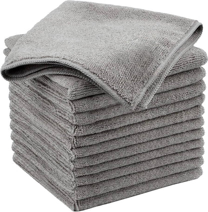 Microfiber Cleaning Cloth Grey 12 Pack Premium Microfiber Towels by MIRACLEAN