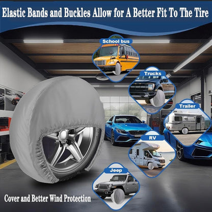 Tire Covers Set of 4, Fits 36"-39" Inch Tire 420D Uv Resistant Wheel Covers - Image 2