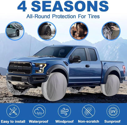 Tire Covers Set of 4, Fits 36"-39" Inch Tire 420D Uv Resistant Wheel Covers - Image 4